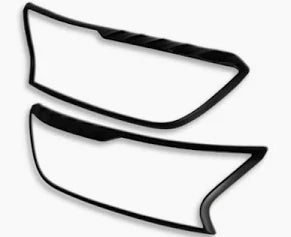 Ford Ranger Matt Black Headlight Trims (FRONT)