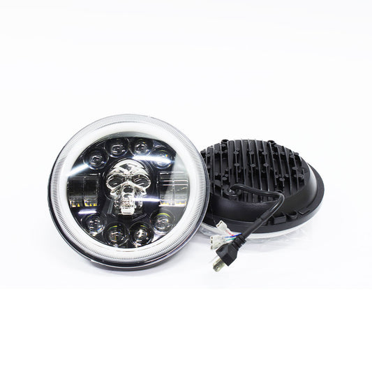 7″ Multi-colour LED Headlight with Skull Design